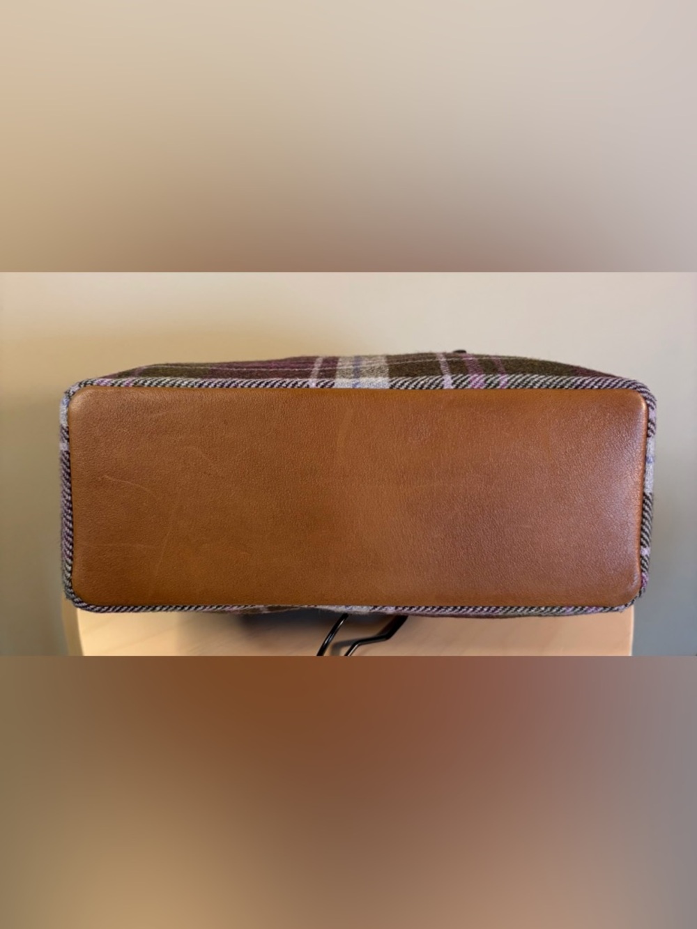 Vintage COACH Hampton Purple Tartan Plaid Wool Leather 83222 EUC - Picture 14 of 17